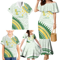 Personalised Samoa Ua Potopoto Family Matching Mermaid Dress and Hawaiian Shirt SUP Est 2025 Samoan Pattern - Polynesian Pride