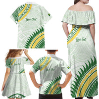 Personalised Samoa Ua Potopoto Family Matching Off Shoulder Maxi Dress and Hawaiian Shirt SUP Est 2025 Samoan Pattern - Polynesian Pride
