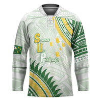 Personalised Samoa Ua Potopoto Hockey Jersey SUP Est 2025 Samoan Pattern LT14 Unisex White - Polynesian Pride