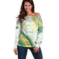 Personalised Samoa Ua Potopoto Off Shoulder Sweater SUP Est 2025 Samoan Pattern - Polynesian Pride