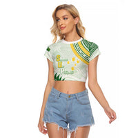 Personalised Samoa Ua Potopoto Raglan Cropped T Shirt SUP Est 2025 Samoan Pattern - Polynesian Pride