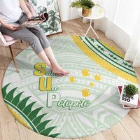 Samoa Ua Potopoto Round Carpet SUP Est 2025 Samoan Pattern - Polynesian Pride