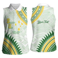 Personalised Samoa Ua Potopoto Women Sleeveless Polo Shirt SUP Est 2025 Samoan Pattern LT14 - Polynesian Pride