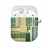 Samoa Uniting Party AirPods Case SUP Est 2025 Siapo Pattern LT14 White - Polynesian Pride
