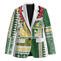Samoa Uniting Party Blazer SUP Est 2025 Siapo Pattern LT14 Unisex White - Polynesian Pride