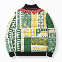 Samoa Uniting Party Bomber Puffer Jacket SUP Est 2025 Siapo Pattern LT14 - Polynesian Pride