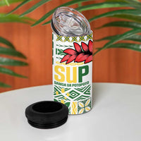 Samoa Uniting Party 4 in 1 Can Cooler Tumbler SUP Est 2025 Siapo Pattern LT14 - Polynesian Pride