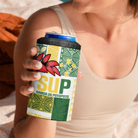 Samoa Uniting Party 4 in 1 Can Cooler Tumbler SUP Est 2025 Siapo Pattern LT14 - Polynesian Pride
