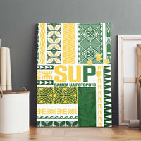 Samoa Uniting Party Canvas Wall Art SUP Est 2025 Siapo Pattern LT14 - Polynesian Pride
