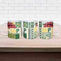 Samoa Uniting Party Ceramic Mug SUP Est 2025 Siapo Pattern LT14 - Polynesian Pride