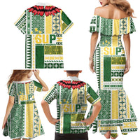 Samoa Uniting Party Family Matching Mermaid Dress and Hawaiian Shirt SUP Est 2025 Siapo Pattern - Polynesian Pride