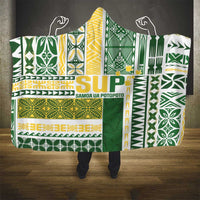 Samoa Uniting Party Hooded Blanket SUP Est 2025 Siapo Pattern - Polynesian Pride