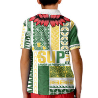 Samoa Uniting Party Kid Polo Shirt SUP Est 2025 Siapo Pattern - Polynesian Pride