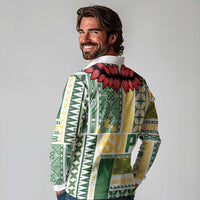 Samoa Uniting Party Long Sleeve Polo Shirt SUP Est 2025 Siapo Pattern LT14 - Polynesian Pride