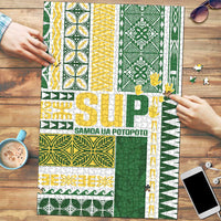 Samoa Uniting Party Puzzle SUP Est 2025 Siapo Pattern LT14 White - Polynesian Pride