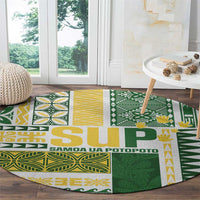 Samoa Uniting Party Round Carpet SUP Est 2025 Siapo Pattern - Polynesian Pride