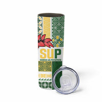Samoa Uniting Party Skinny Tumbler SUP Est 2025 Siapo Pattern - Polynesian Pride