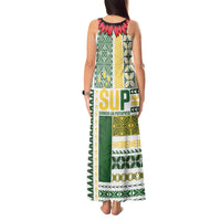 Samoa Uniting Party Tank Maxi Dress SUP Est 2025 Siapo Pattern - Polynesian Pride