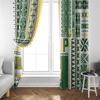 Samoa Uniting Party Window Curtain SUP Est 2025 Siapo Pattern LT14 - Polynesian Pride