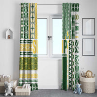 Samoa Uniting Party Window Curtain SUP Est 2025 Siapo Pattern LT14 - Polynesian Pride