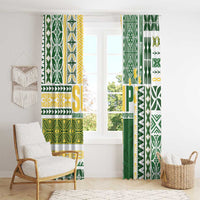 Samoa Uniting Party Window Curtain SUP Est 2025 Siapo Pattern LT14 - Polynesian Pride