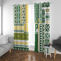 Samoa Uniting Party Window Curtain SUP Est 2025 Siapo Pattern LT14 With Grommets White - Polynesian Pride