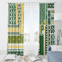 Samoa Uniting Party Window Curtain SUP Est 2025 Siapo Pattern LT14 - Polynesian Pride