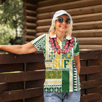 Samoa Uniting Party Women Polo Shirt SUP Est 2025 Siapo Pattern - Polynesian Pride