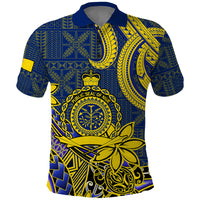 Niue Peniamina Gospel Day Polo Shirt Unique Niean Hiapo LT14 Blue - Polynesian Pride
