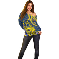 Personalised Niue Peniamina Gospel Day Off Shoulder Sweater Unique Niean Hiapo LT14 - Polynesian Pride