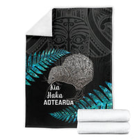New Zealand Silver Fern Rugby Blanket Pacific 2023 Kia Haka Kiwis With Maori Ta Moko LT14 - Polynesian Pride