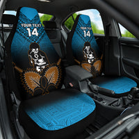 Custom Fiji Tapa Rugby Car Seat Cover Pacific 2023 Go Fijian Bati LT14 One Size Blue - Polynesian Pride