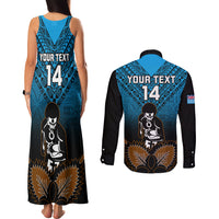 Custom Fiji Tapa Rugby Couples Matching Tank Maxi Dress and Long Sleeve Button Shirts Pacific 2023 Go Fijian Bati LT14 - Polynesian Pride