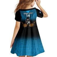 Custom Fiji Tapa Rugby Family Matching Off Shoulder Short Dress and Hawaiian Shirt Pacific 2023 Go Fijian Bati LT14 - Polynesian Pride