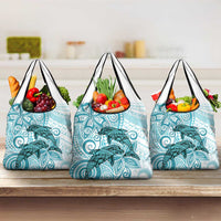 Polynesia Dolphins Grocery Bag Valentine Day Floral Polynesian - Vintage Dark Cyan LT14 3-pack One Size Dark Cyan - Polynesian Pride