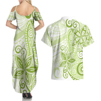 Polynesia Dolphins Couples Matching Summer Maxi Dress and Hawaiian Shirt Valentine Day Floral Polynesian - Vintage Lime Green LT14 - Polynesian Pride