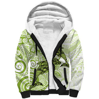 Polynesia Dolphins Sherpa Hoodie Valentine Day Floral Polynesian - Vintage Lime Green LT14 Unisex Lime Green - Polynesian Pride