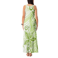 Polynesia Dolphins Tank Maxi Dress Valentine Day Floral Polynesian - Vintage Lime Green LT14 - Polynesian Pride