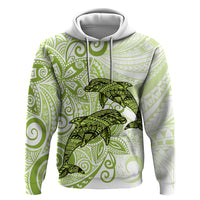 Polynesia Dolphins Zip Hoodie Valentine Day Floral Polynesian - Vintage Lime Green LT14 Pullover Hoodie Lime Green - Polynesian Pride