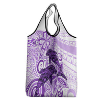 Polynesia Dolphins Grocery Bag Valentine Day Floral Polynesian - Vintage Purple LT14 - Polynesian Pride