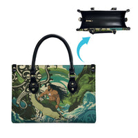 Aotearoa Tangaroa Atua Leather Bag New Zealand God Of The Ocean - Polynesian Pride