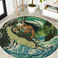 Aotearoa Tangaroa Atua Round Carpet New Zealand God Of The Ocean