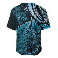 New Zealand Lizard Baseball Jersey Silver Fern Aotearoa Maori Blue Version