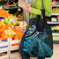 New Zealand Lizard Grocery Bag Silver Fern Aotearoa Maori Blue Version LT14 - Polynesian Pride