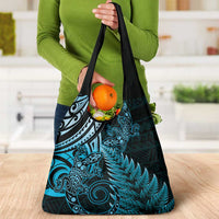 New Zealand Lizard Grocery Bag Silver Fern Aotearoa Maori Blue Version LT14 - Polynesian Pride