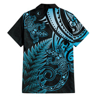 New Zealand Lizard Hawaiian Shirt Silver Fern Aotearoa Maori Blue Version LT14 - Polynesian Pride