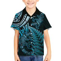 New Zealand Lizard Hawaiian Shirt Silver Fern Aotearoa Maori Blue Version LT14 - Polynesian Pride