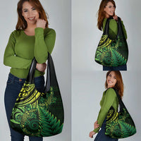 New Zealand Lizard Grocery Bag Silver Fern Aotearoa Maori Green Version LT14 - Polynesian Pride
