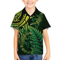 New Zealand Lizard Hawaiian Shirt Silver Fern Aotearoa Maori Green Version LT14 - Polynesian Pride