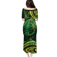 New Zealand Lizard Puletasi Silver Fern Aotearoa Maori Green Version LT14 - Polynesian Pride